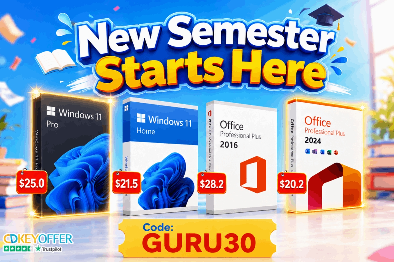 Back to School Deal: Windows 11 Pro from $25 & Windows 11 Home from $21 At CDKeyOffer (5826)