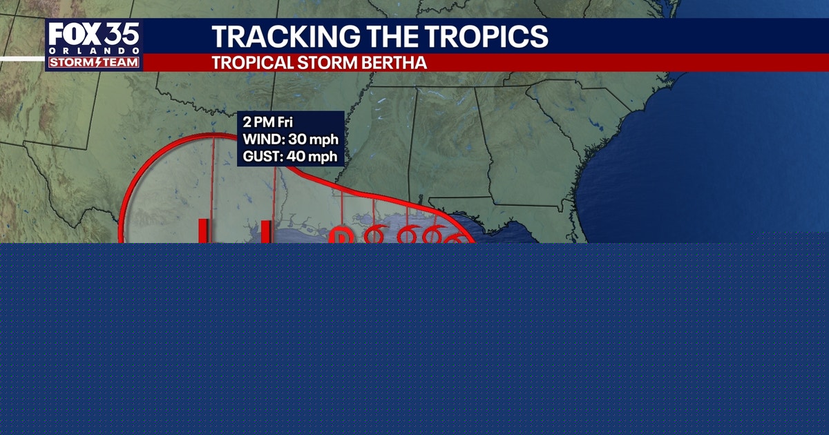 Tropical Storm Bertha expected to bring widespread rainfall