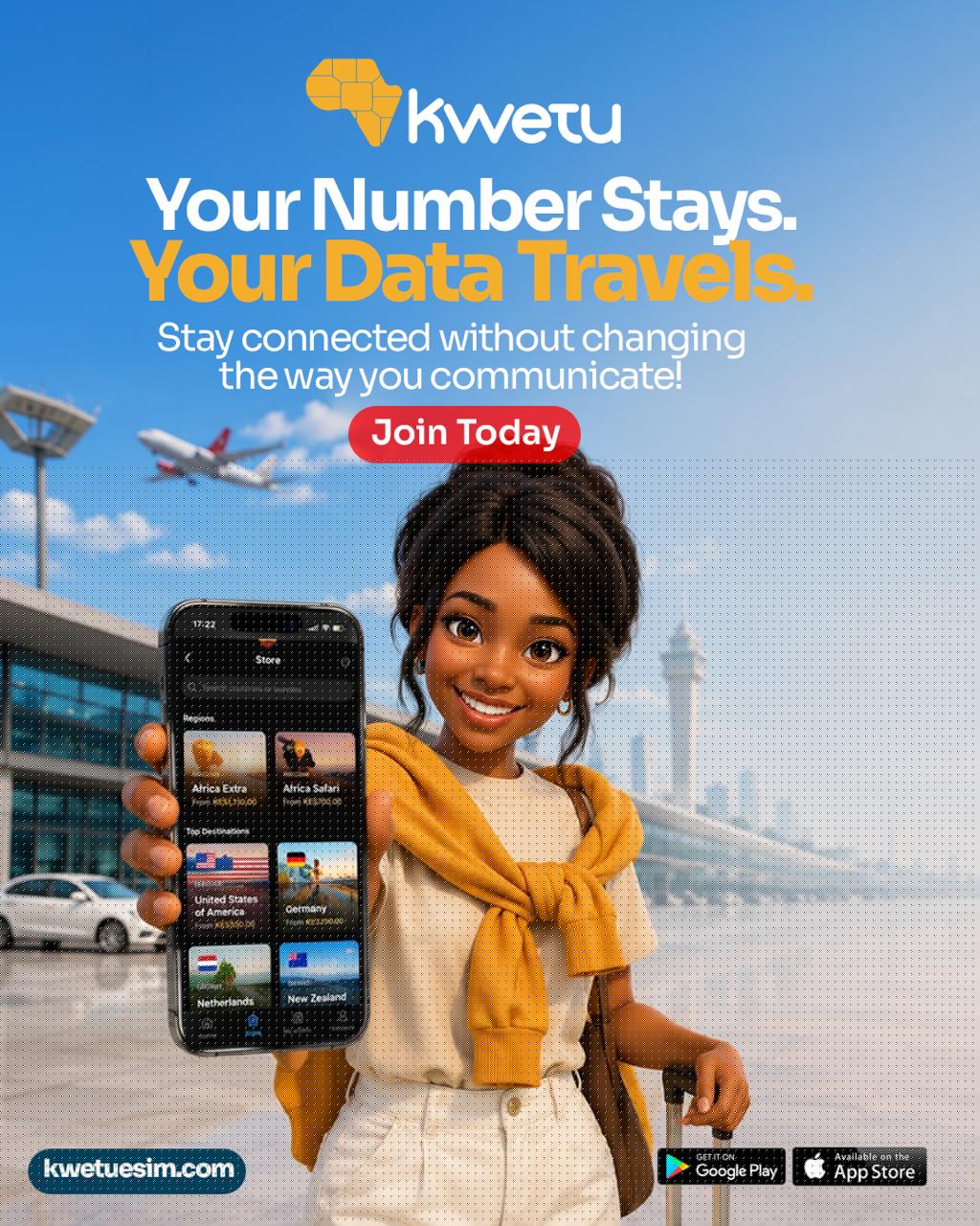 Ditch the SIM Queue: Kwetu eSIM Brings Instant 190-Country Data & M-Pesa to Travelers!