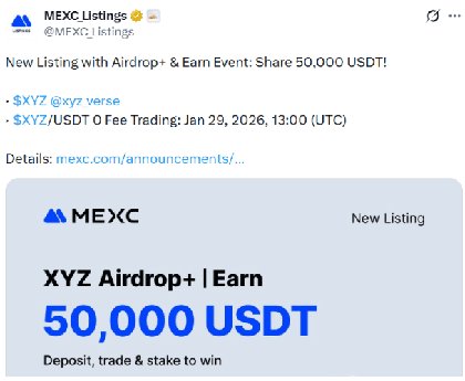 MEXC to List XYZ on January 29 as Early 2026 Markets Favor New Participation-Driven Projects