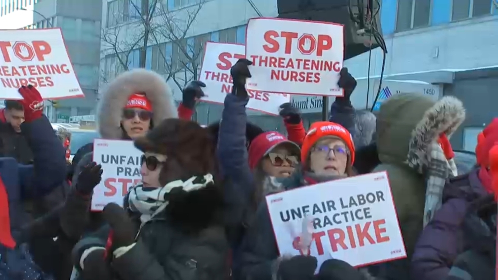Striking New York City nurses hold day of action to protest ICE