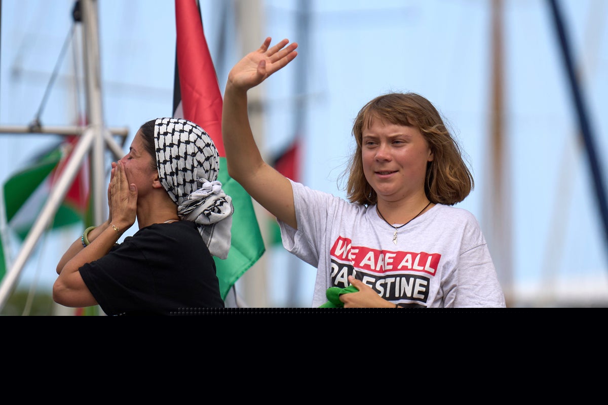 Greta Thunberg’s Gaza flotilla halts after leak in engine room - days after stopping in Greece for repairs