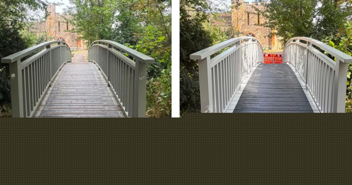 Taunton footbridge repainted as part of £12,500 repair programme