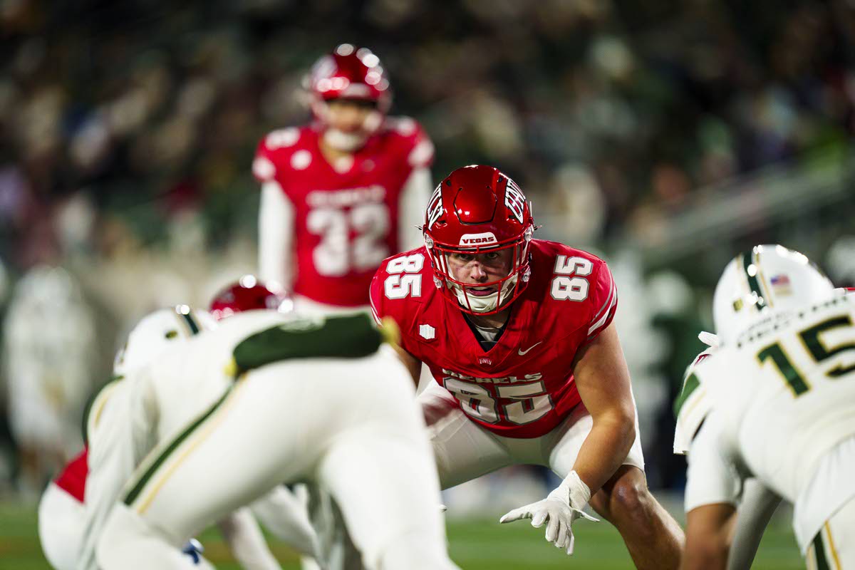 UNLV tight end Matt Byrnes embraces the dirty work to help the ground game hum