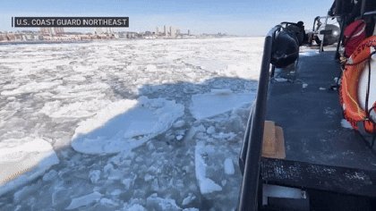 WATCH: USCG conducts icebreaking operations in NY Harbor, Hudson amid deep freeze
