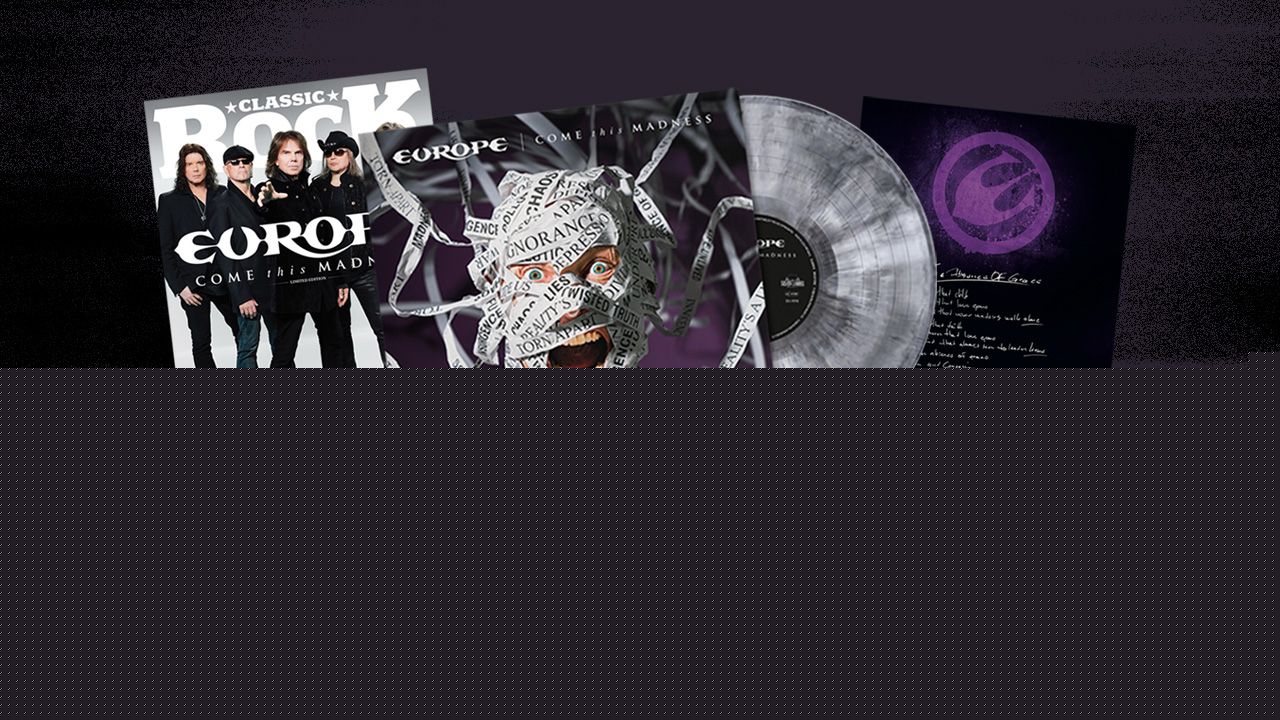 Pre-order Classic Rock’s ultimate Europe fan package: magazine with exclusive cover, marble vinyl of new album Come This Madness plus signed lyric sheet
