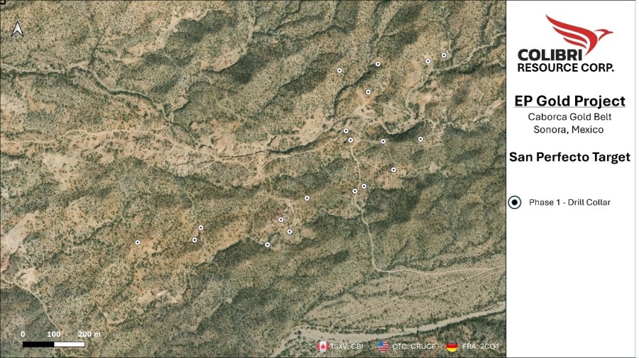 Colibri Resource Completes Phase 1 Reconnaissance Drilling at the San Perfecto / Banco de Oro Targets at the EP Gold Project, Sonora, Mexico; Initial Assays Received and Additional Sampling Underway