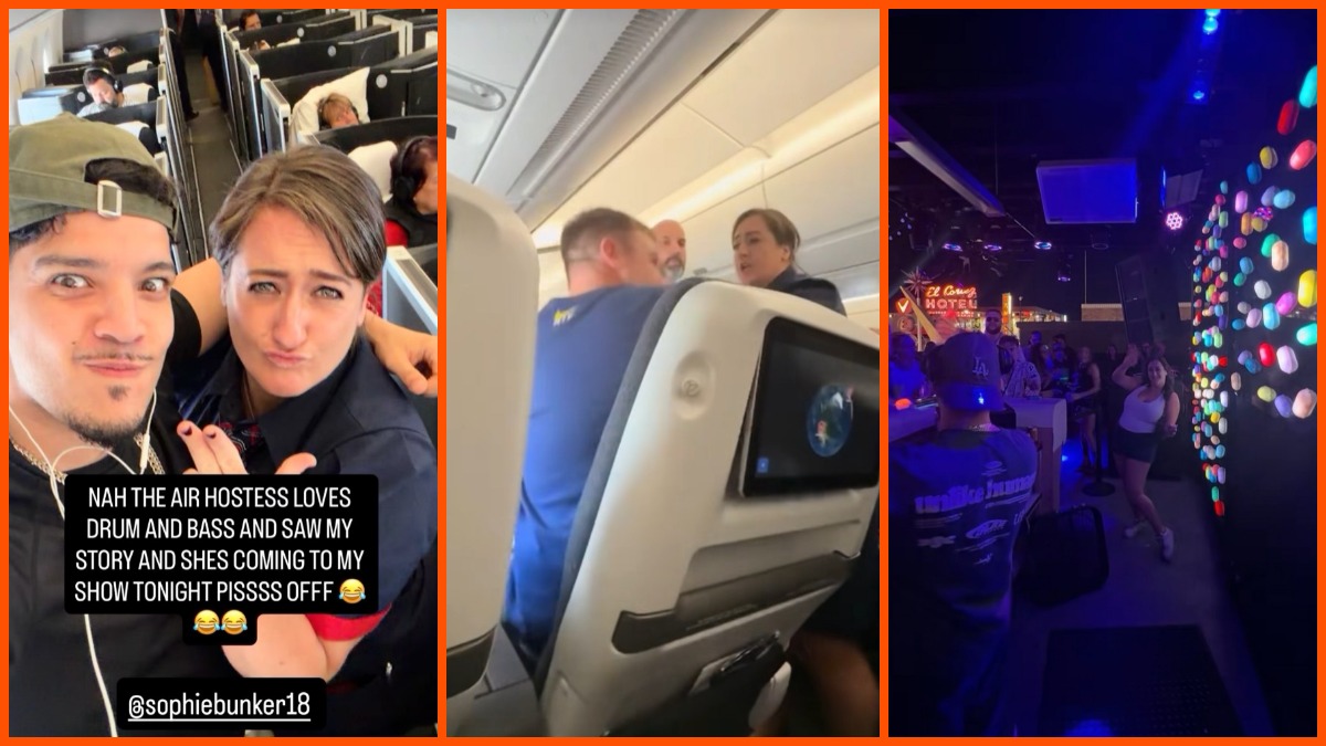 ‘Plane to the stage’: On a flight to Las Vegas, flight attendant had to physically restrain a passenger. Then she became the hook on an EDM track