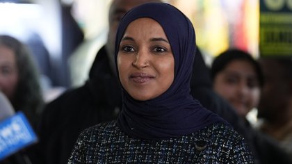 ‘I was raised to be a decent human being’: Ilhan Omar hits out at Donald Trump after he called the attack on her ‘staged’