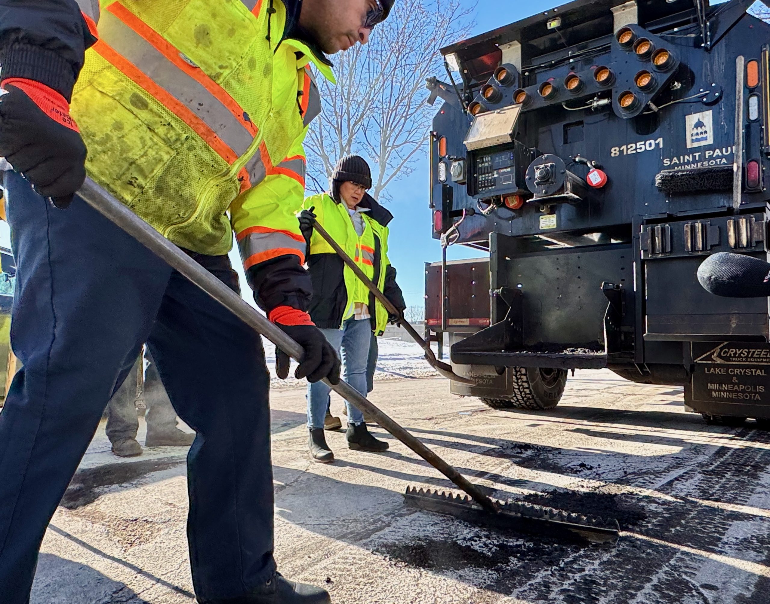 Potholes offer a reprieve from the national spotlight for St. Paul Mayor Kaohly Her