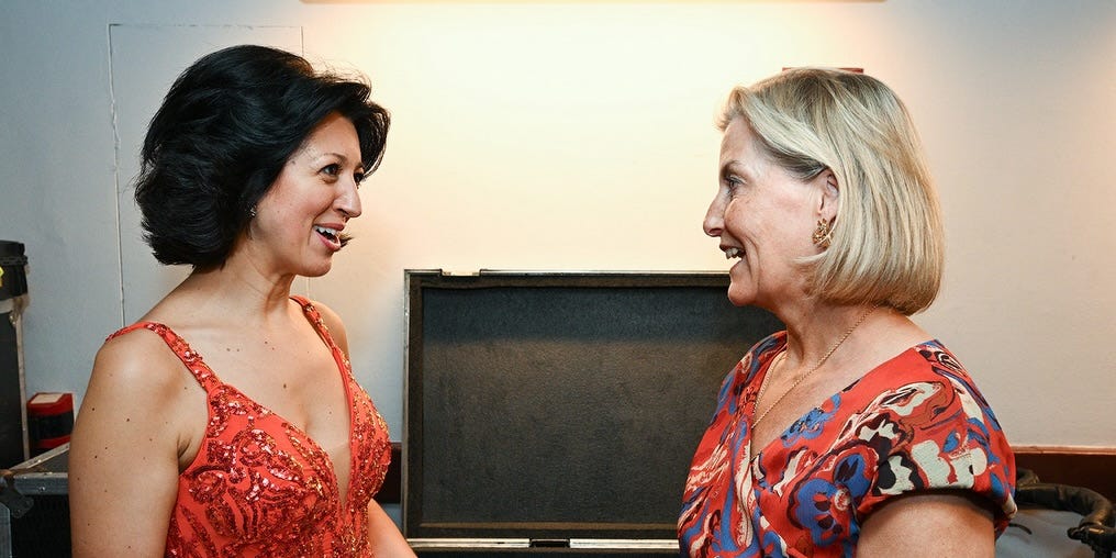 Sophie, Duchess of Edinburgh, Steps Out in a Red Floral Dress for a Summer Symphony in London