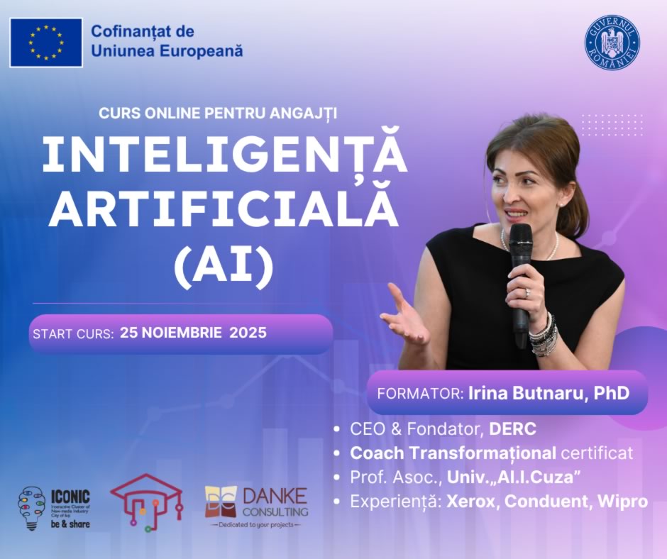 Oportunitate pentru angajați: curs online GRATUIT de Inteligență Artificială
