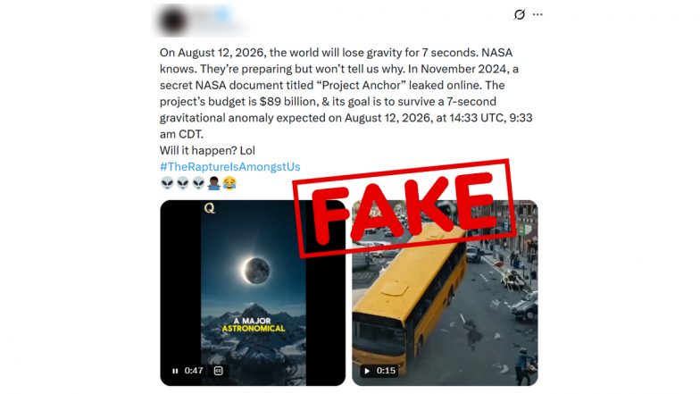 Will Earth’s Gravity Disappear for 7 Seconds on August 12? NASA Says Viral Claim Is False