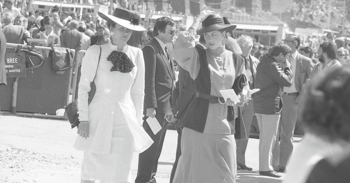 Dedicated followers of fashion at Chester Races in the 1980s