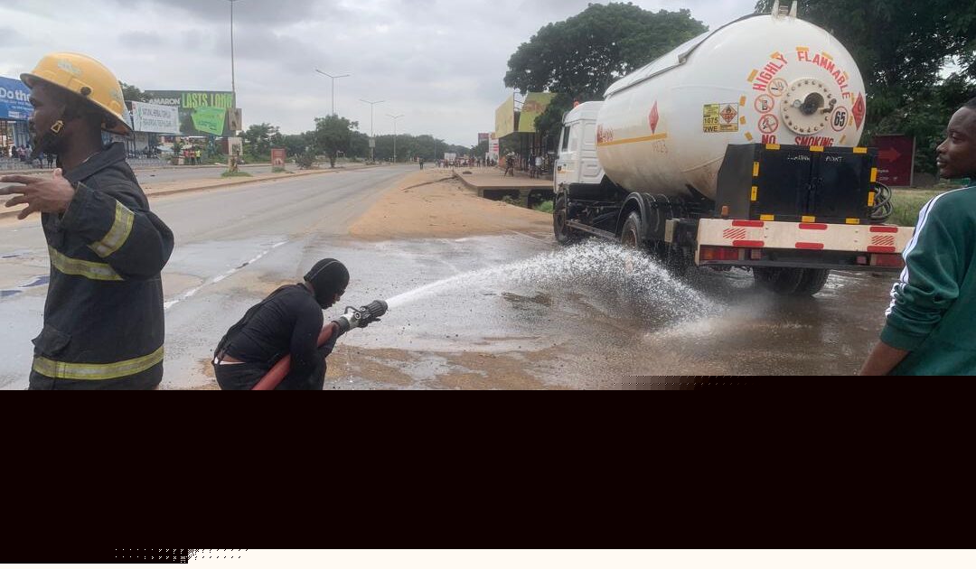 Massive gas leakage reported at Tema Community 7 as firefighters move in