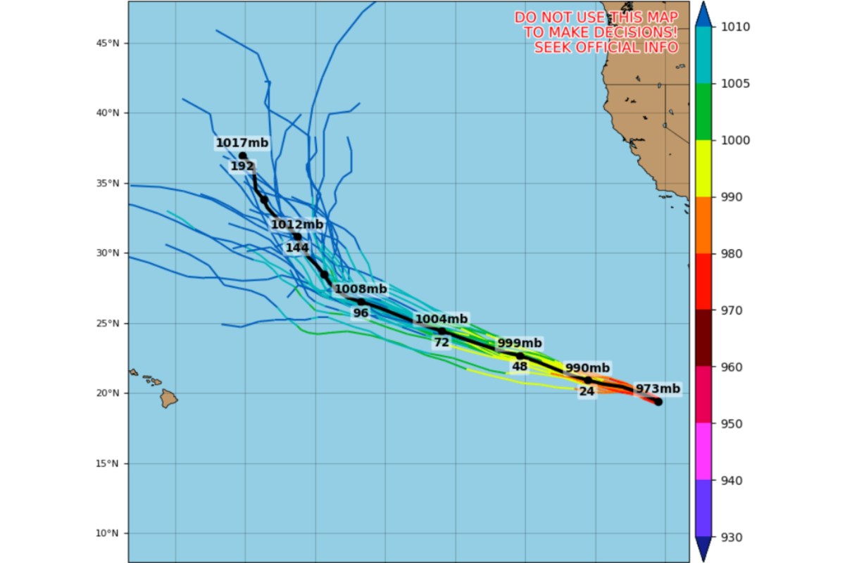 Hurricane Genevieve Spaghetti Models Show Today's Path After Cat 5 Peak