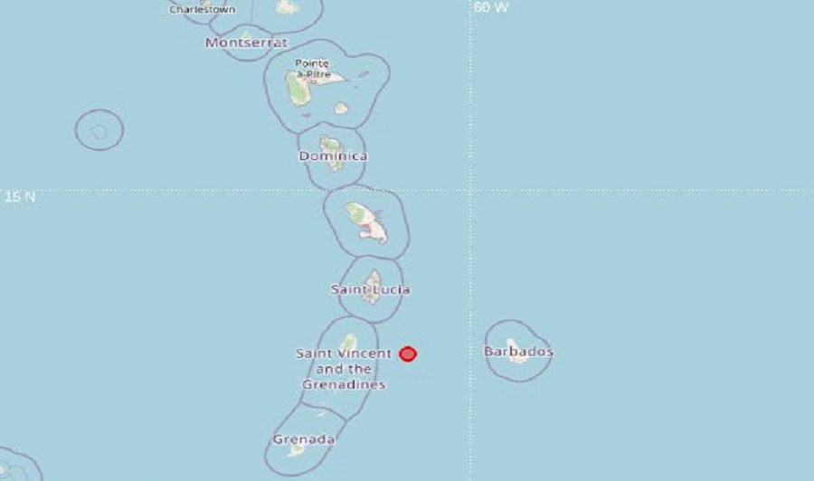 Earthquake Recorded East of Saint Vincent