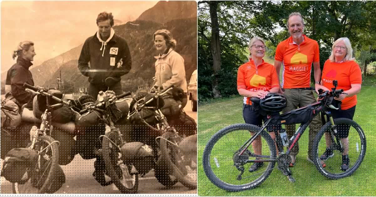 Scots trio reunite 40 years after epic cycling challenge to take on missing link