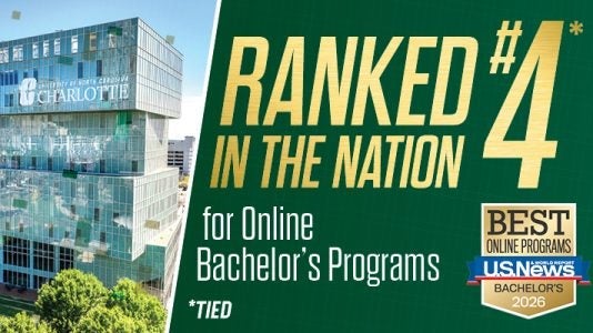 UNC Charlotte Ranks No. 4 Nationally for Online Bachelor’s Programs