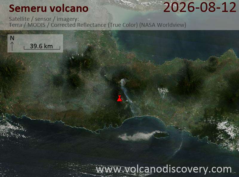 Semeru Volcanic Ash Advisory: ash plume to 15,000 ft (4,600 m) as of Aug 12, 04:30 UTC