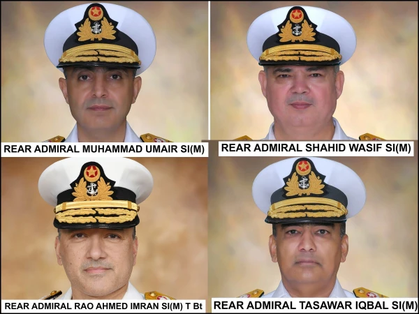 پاک بحریہ کے 4 کموڈورز کو ریئر ایڈمرل کے عہدے پر ترقی دے دی گئی