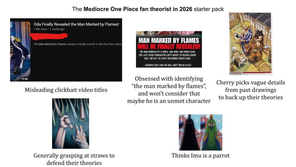 Starter Packs - The mediocre One Piece fan theorist in 2026 starter pack | /r/starterpacks