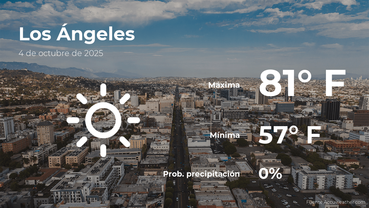 El tiempo de hoy en Los Ángeles para este sábado 4 de octubre
