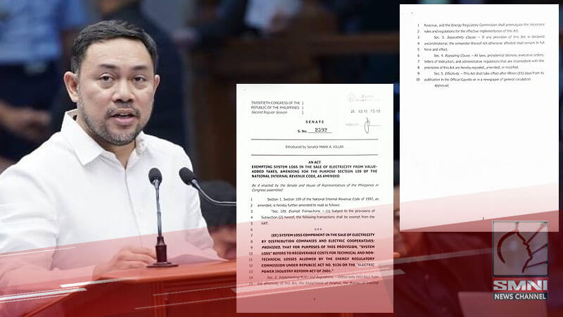 Sen. Mark Villar isinusulong ang agarang pag-alis ng “hindi makatarungang” VAT sa system loss