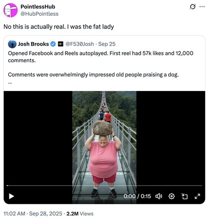 AI Lady With Rock Breaking Glass Bridge - No this is actually real. I was the fat lady