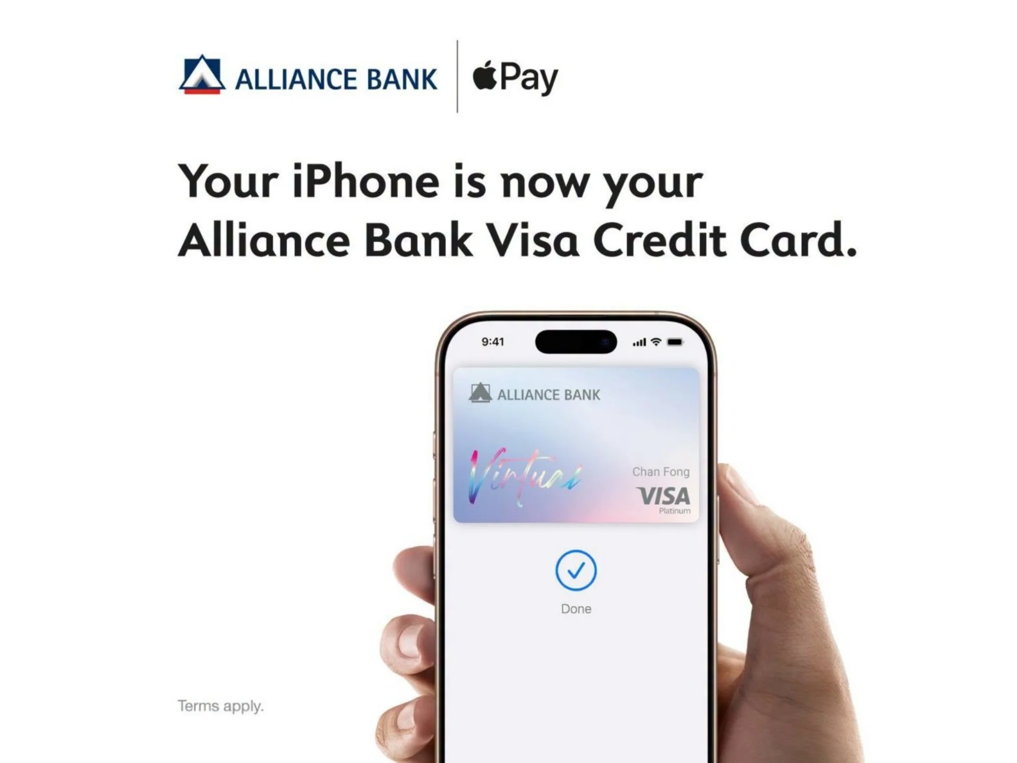 Alliance Bank Visa Credit Cards Now Support Apple Pay