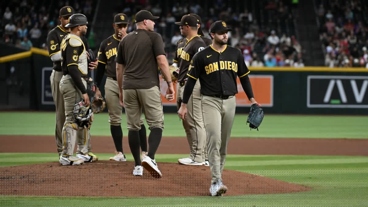 Mize rocked in Padres debut, as D'Backs beat Padres.