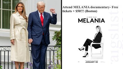 “Free tickets + $50”: Craigslist ad offers cash to anyone willing to sit through the “Melania” documentary