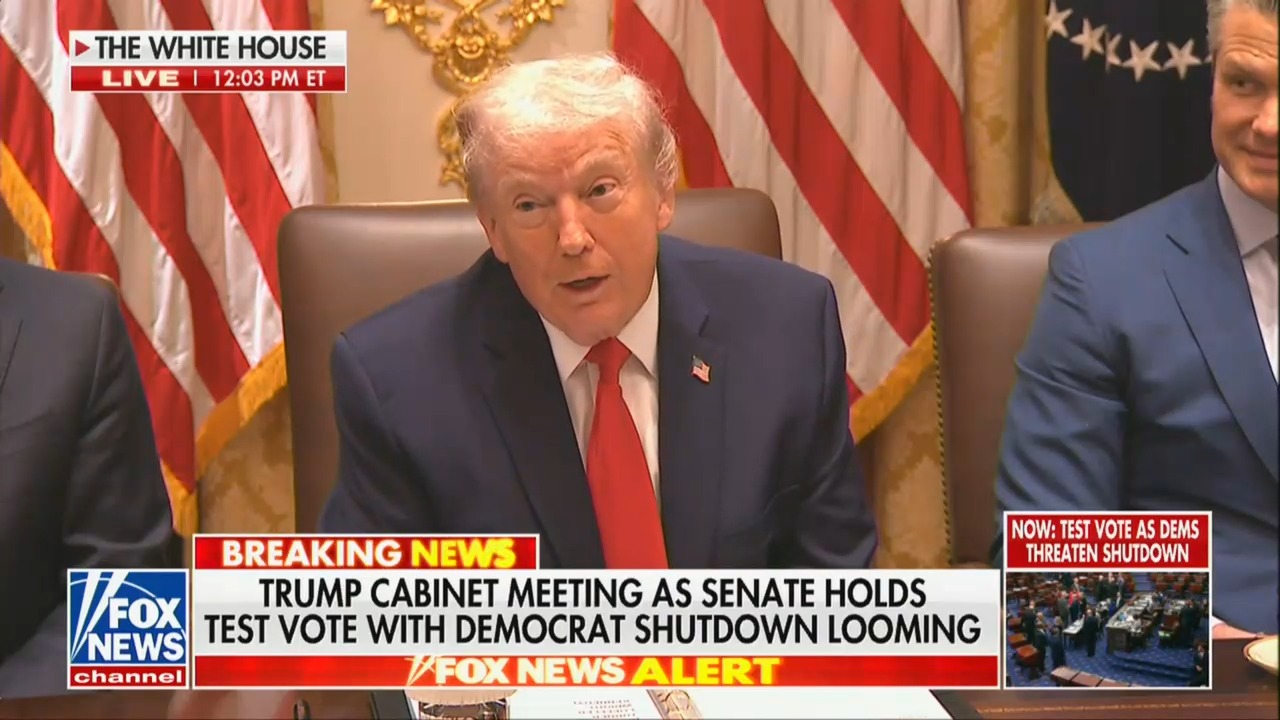 Trump Insists He Wasn’t Sleeping in Last ‘Boring’ Cabinet Meeting: ‘Got Me in a Blink!’