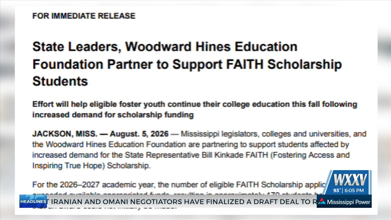 MS Senator says foster students denied FAITH scholarship will have funding for school