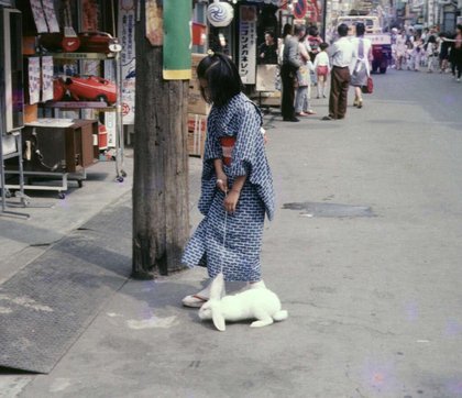 History / Nostalgia - Taking her rabbit for a walk, 1973