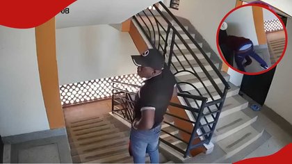 Nairobi: CCTV captures 2 men making strange movements inside Utawala Apartment in broad daylight
