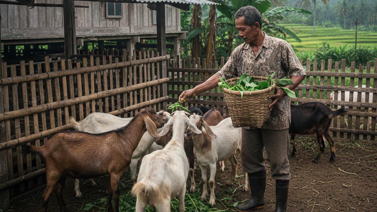 Jadwal dan Cara Pemberian Pakan Ayam dan Kambing yang Tepat