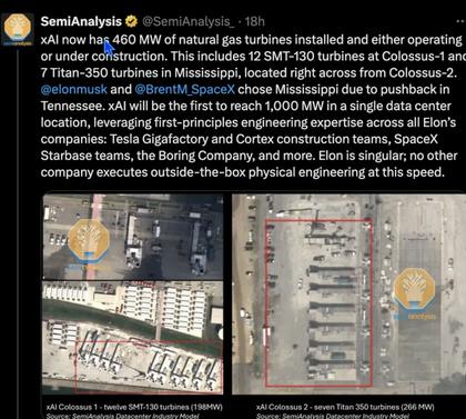Comment on XAI Colossus 2 First Gigawatt AI Data Center by Brian Wang