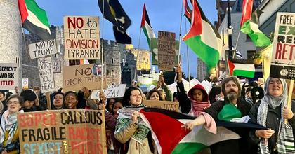 Protests take place during President Donald Trump's visit to Windsor Castle