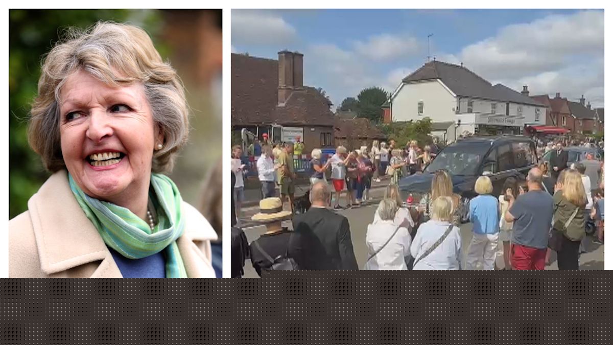 Hundreds line the streets of Surrey village for funeral of Dame Penelope Keith