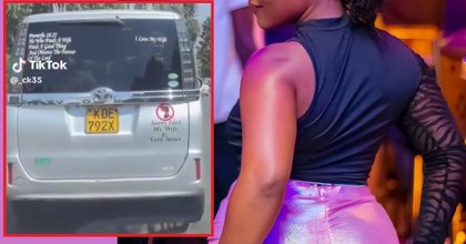 Romantic or a simp? Kenyan man declares love for his wife, warns Slay Queens with bold car messages (VIDEO)