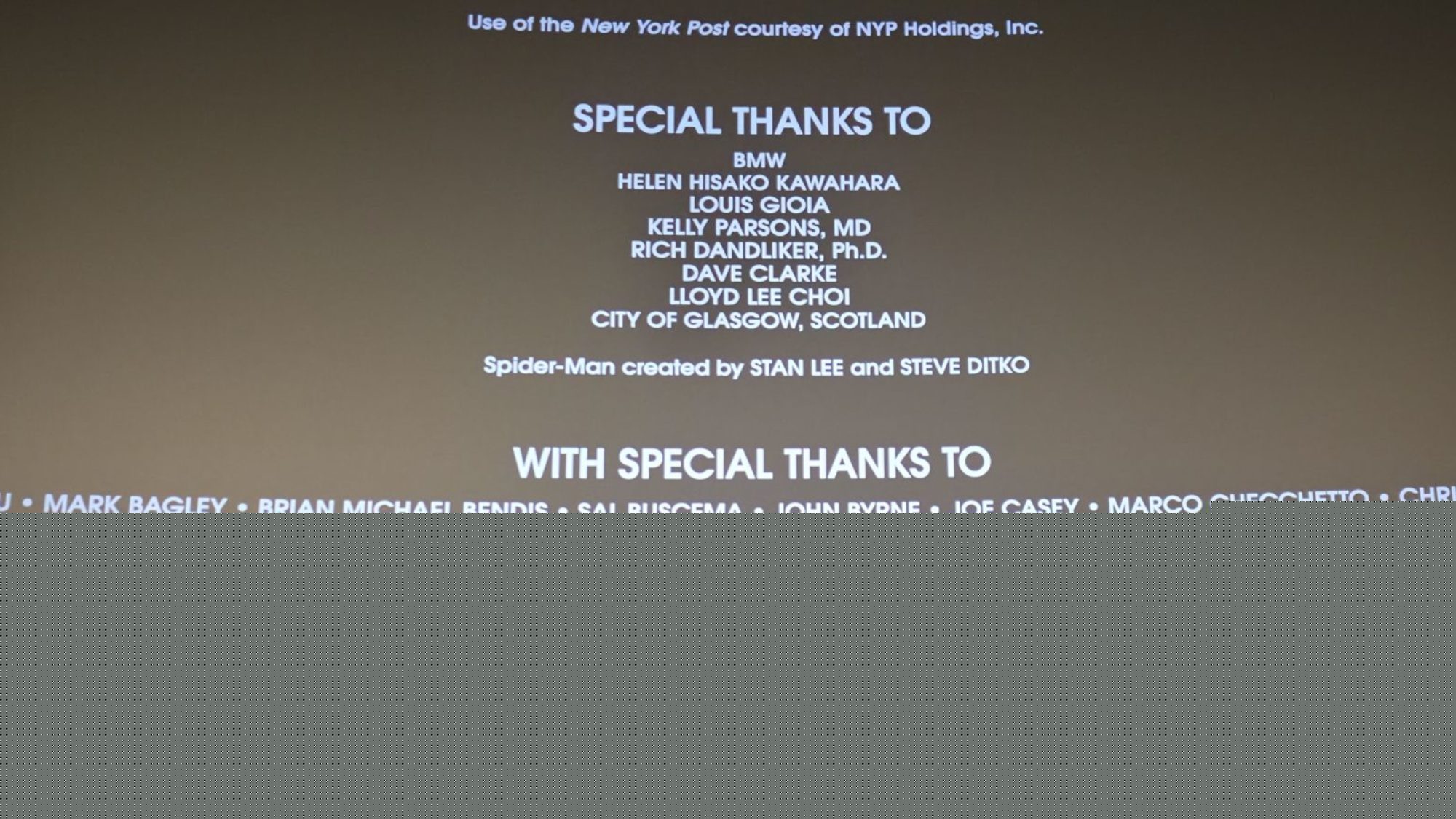 Official Comics "Special Thanks" Credits In Spider-Man: Brand New Day
