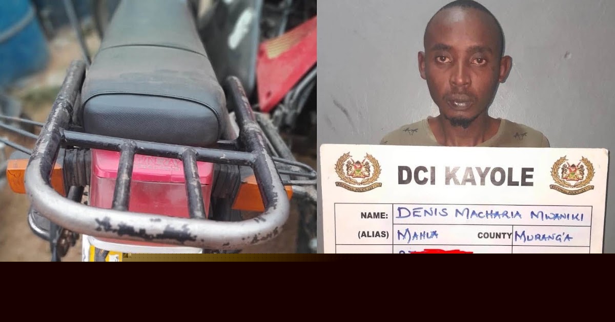 One of the thugs captured on viral video raiding a salon and stealing from chama women in Saika estate arrested - Getaway motorbike seized (PHOTOs)