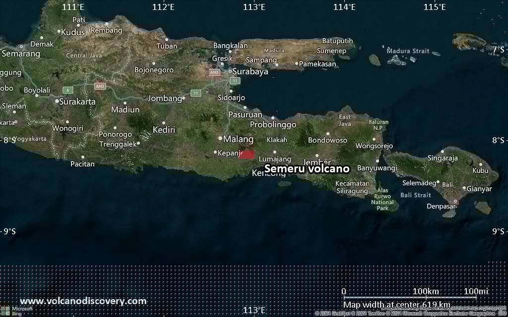 Semeru Volcano Volcanic Ash Advisory: VA TO FL140 LAST REPORTED AT 25/1451Z EST VA DTG: 25/1910Z to 14000 ft (4300 m)