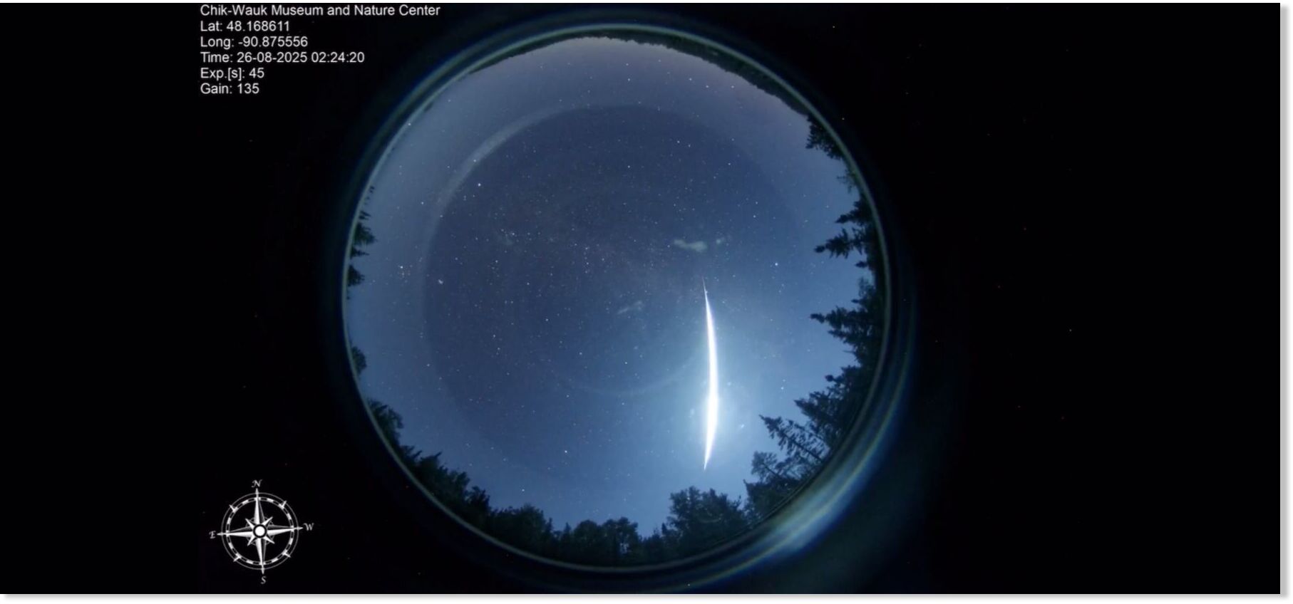 Meteor fireball over Wisconsin, 2 other states and Ontario on August 26