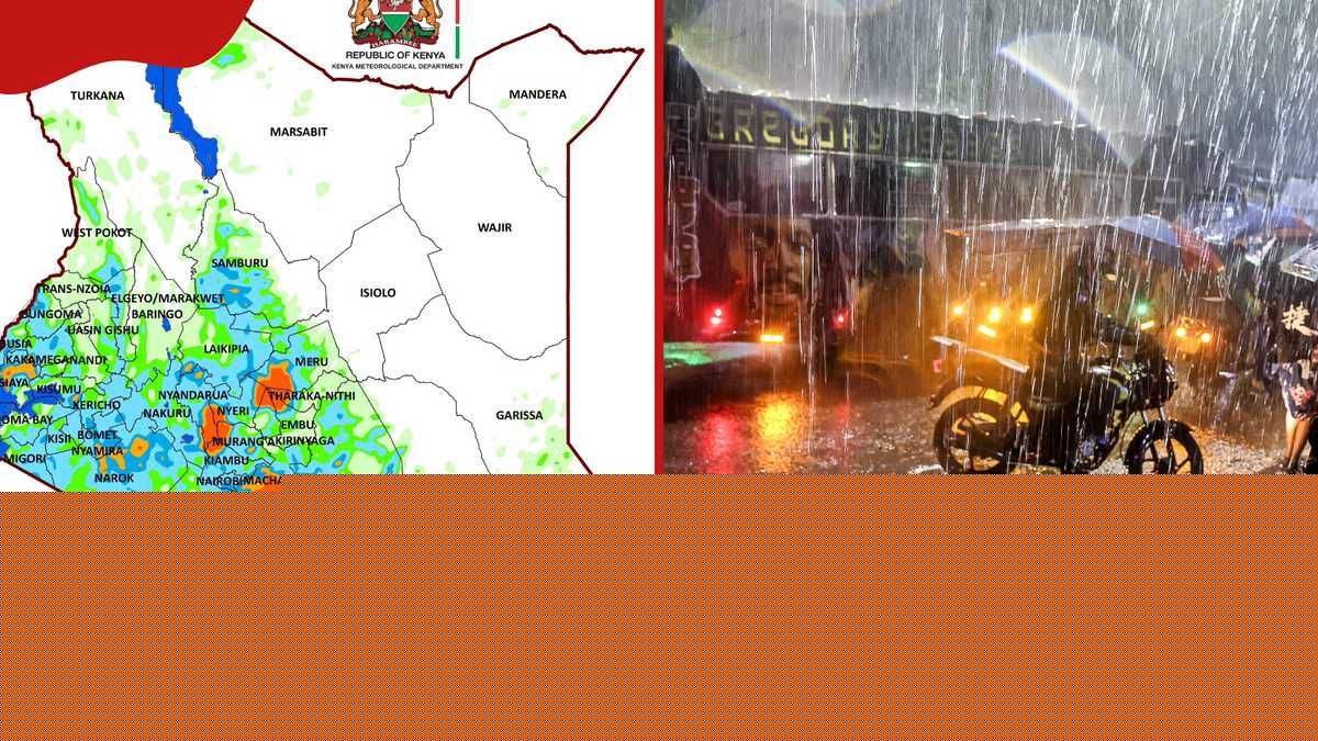 Kenya Met warns of rains in 23 counties in its 24-hour forecast
