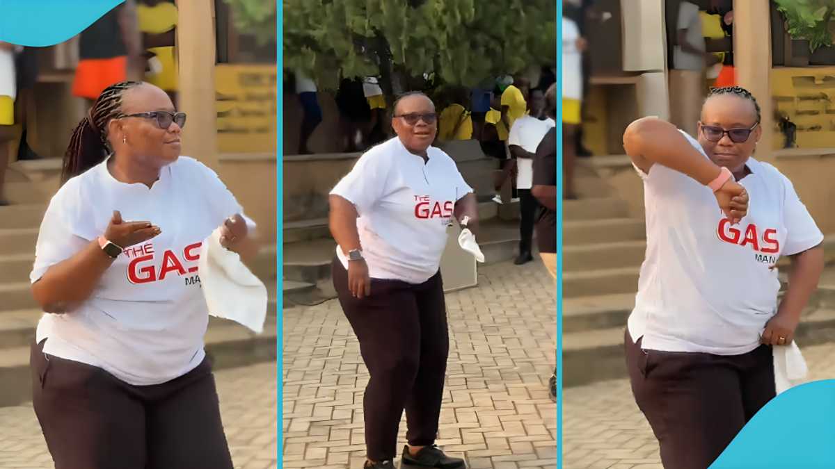 Breman Asikuma SHS headmistress amazes students with serious moves as she dances to hit song “Asa bone”