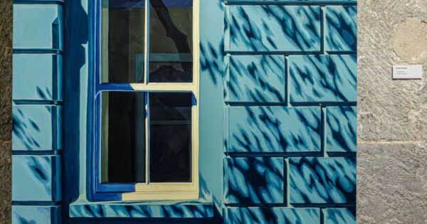 Popham paints her largest original landscape for Traces of Humanity