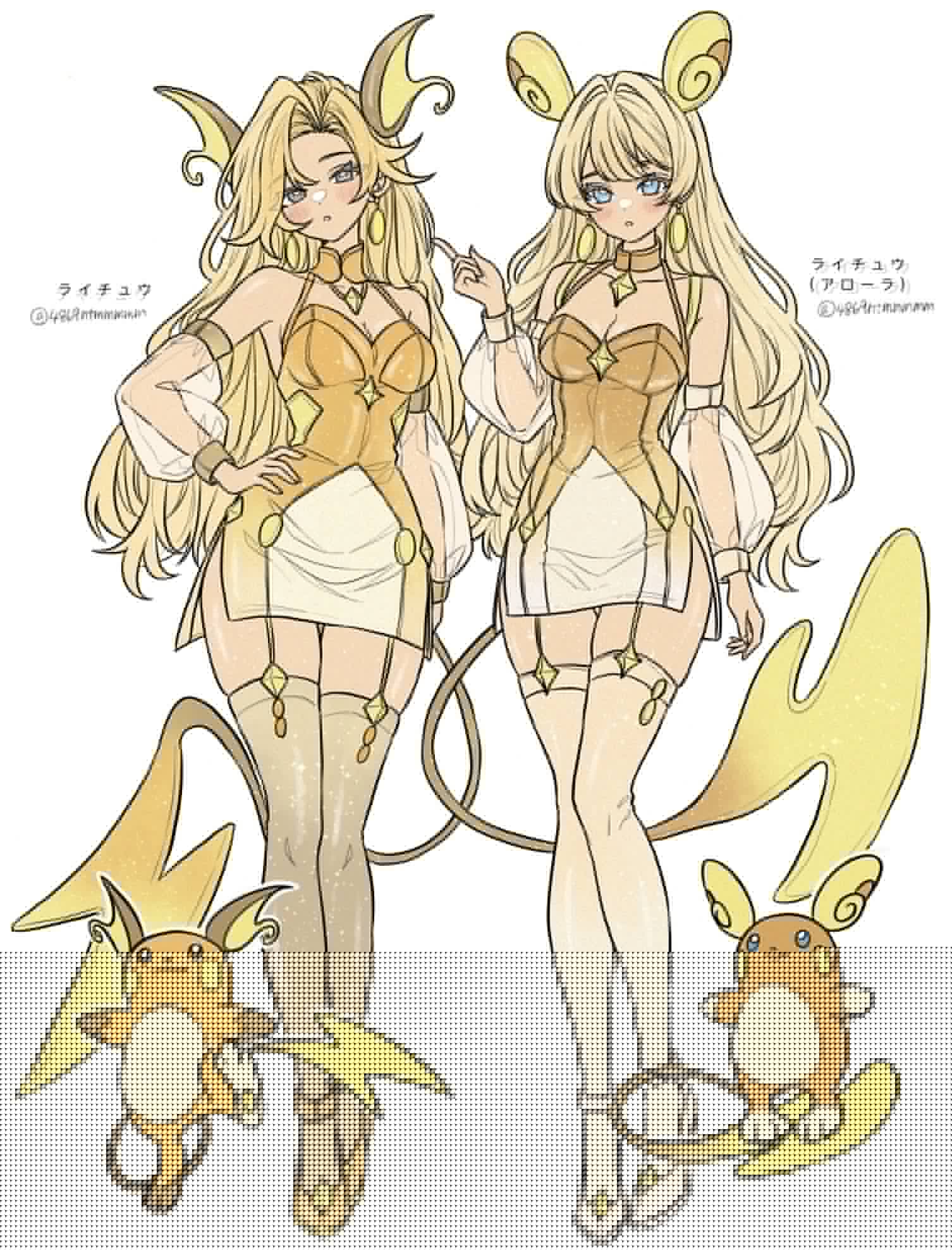 Gijinka / Moe Anthropomorphism - ﾗｲちゅう / ﾗｲちゅう(𝐀𝐥𝐨𝐥𝐚)