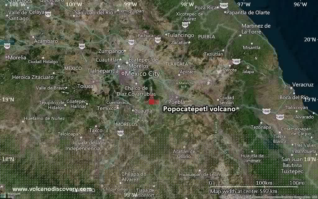 Popocatépetl Volcano Volcanic Ash Advisory: VA EMS OBS IN SAT. to 20000 ft (6100 m)